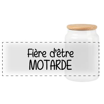 Motarde / Motard / Moto / Biker - Boîte à biscuits avec couvercle en bois - blanc - Devant