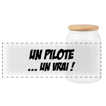 Rennfahrer / Pilot / Auto / Luftfahrt / Luft - Panorama Keksdose mit Holzdeckel - Weiß - Vorne