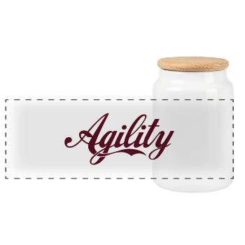 Agility - Panorama Keksdose mit Holzdeckel - Weiß - Vorne