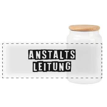 Anstaltsleitung - Panorama Keksdose mit Holzdeckel - Weiß - Vorne