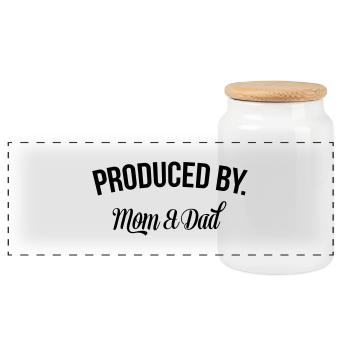 Produced by Mom & Dad - Panorama Keksdose mit Holzdeckel - Weiß - Vorne