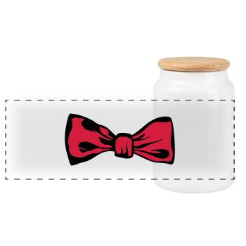 noeud papillon 2711 - Boîte à biscuits avec couvercle en bois - blanc - Devant