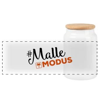 malle modus palme - Panorama Keksdose mit Holzdeckel - Weiß - Vorne