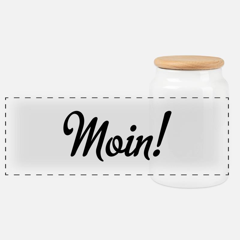 Moin! - Panorama Keksdose mit Holzdeckel - Weiß
