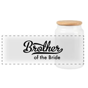 Frère de la mariée - Boîte à biscuits avec couvercle en bois - blanc - Devant
