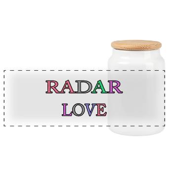 Radar Liebe - Panorama Keksdose mit Holzdeckel - Weiß - Vorne