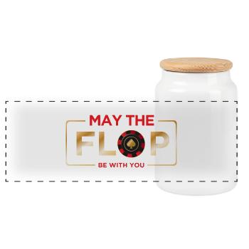 Que le flop soit avec vous Casino Poker - Boîte à biscuits avec couvercle en bois - blanc - Devant