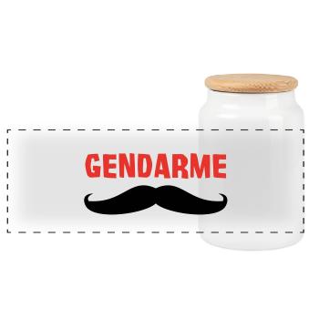 GENDARME - Boîte à biscuits avec couvercle en bois - blanc - Devant