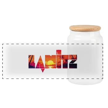 Lanitz Tropen - Panorama Keksdose mit Holzdeckel - Weiß - Vorne