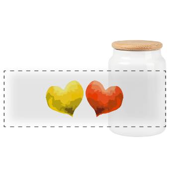 Coeurs Amour En Amour Mariage - Boîte à biscuits avec couvercle en bois - blanc - Devant