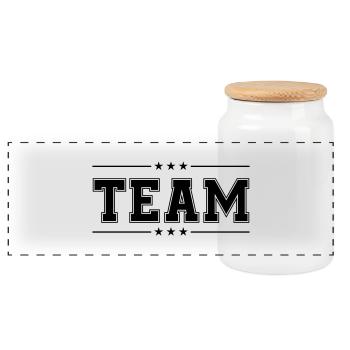 Team 01 - Panoramic Cookie Jar with Wooden Lid - white - Front