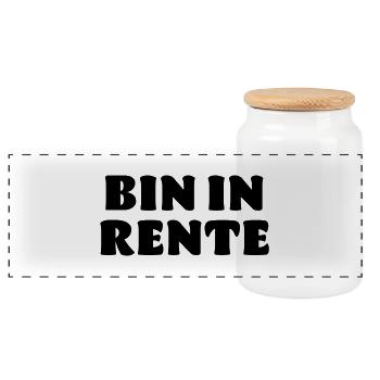Bin in Rente Spruch Opa Oma Geschenk - Panorama Keksdose mit Holzdeckel - Weiß - Vorne