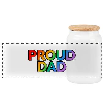 Papa fier, LGBTQ, Fierté, père - Boîte à biscuits avec couvercle en bois - blanc - Devant
