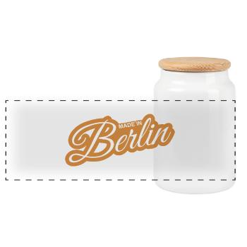 Berlin - because it's your city! - Panoramic Cookie Jar with Wooden Lid - white - Front