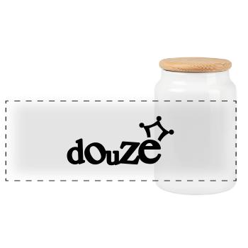 logo_douze - Boîte à biscuits avec couvercle en bois - blanc - Devant