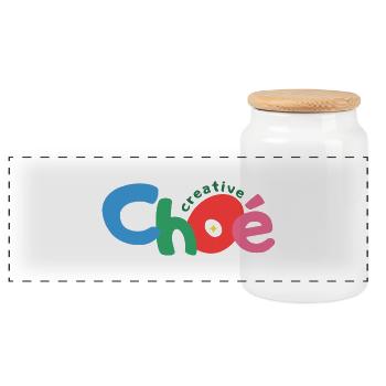 choe creative texte - Boîte à biscuits avec couvercle en bois - blanc - Devant