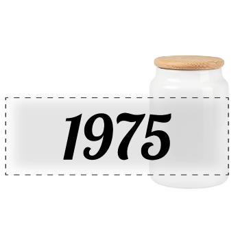 1975 Vintage 1975 Retro Geburtstag 1975 Geschenk - Panorama Keksdose mit Holzdeckel - Weiß - Vorne