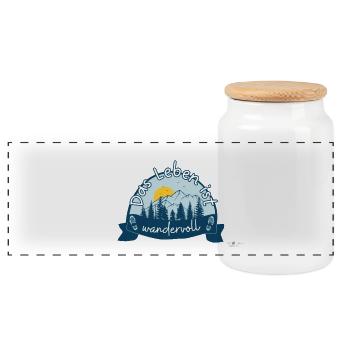 La vie est remplie de randonneurs et d’alpinistes - Boîte à biscuits avec couvercle en bois - blanc - Devant