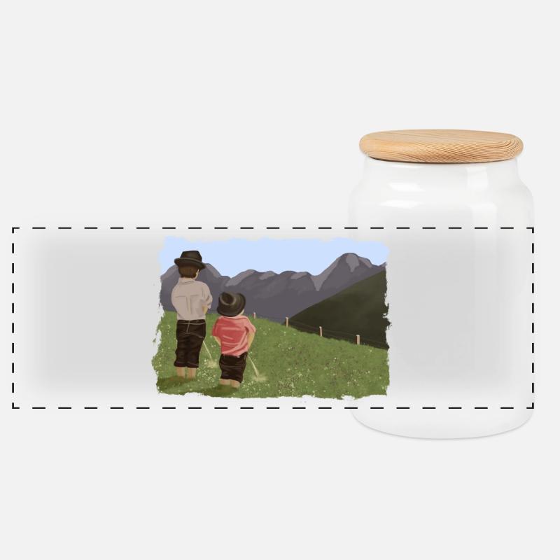 Biesler - Boîte à biscuits avec couvercle en bois - blanc