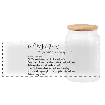 You are a Manifesting Generator - Panoramic Cookie Jar with Wooden Lid - white - Front