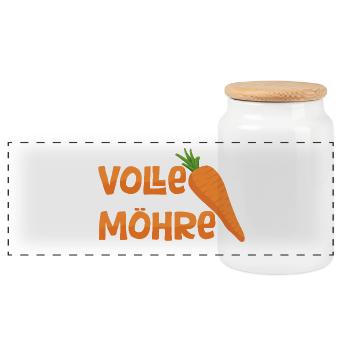 Volle Möhre - Panorama Keksdose mit Holzdeckel - Weiß - Vorne
