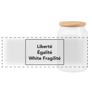 T-Shirt Fragilité Blanc Liberté Egalité - Boîte à biscuits avec couvercle en bois - blanc - Devant