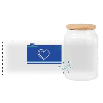 CLICK - Panoramic Cookie Jar with Wooden Lid - white - Front
