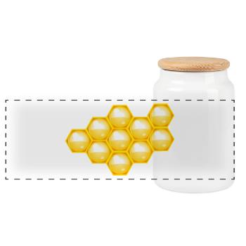 bie 45 - Boîte à biscuits avec couvercle en bois - blanc - Devant