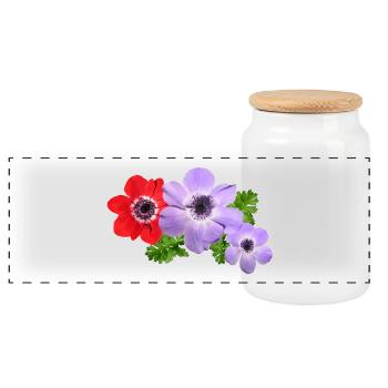 flowers lilies tulips orchids sunflower dahlia ger - Panorama Keksdose mit Holzdeckel - Weiß - Vorne