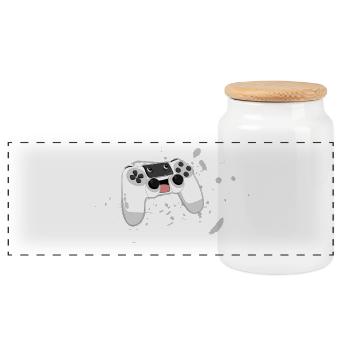 Crazy Controller - Panorama Keksdose mit Holzdeckel - Weiß - Vorne