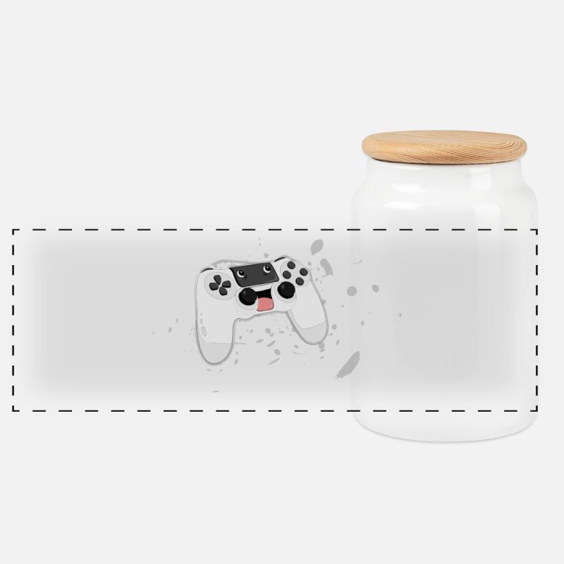 Crazy Controller - Panorama Keksdose mit Holzdeckel - Weiß