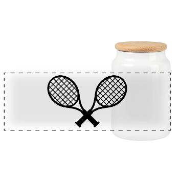 raquette de tennis - Boîte à biscuits avec couvercle en bois - blanc - Devant