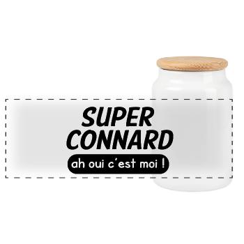 super connard ah oui c'est moi humour - Boîte à biscuits avec couvercle en bois - blanc - Devant