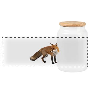 Fuchs - Panorama Keksdose mit Holzdeckel - Weiß - Vorne