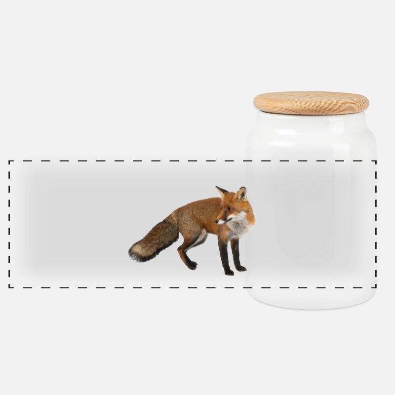 Fuchs - Panorama Keksdose mit Holzdeckel - Weiß