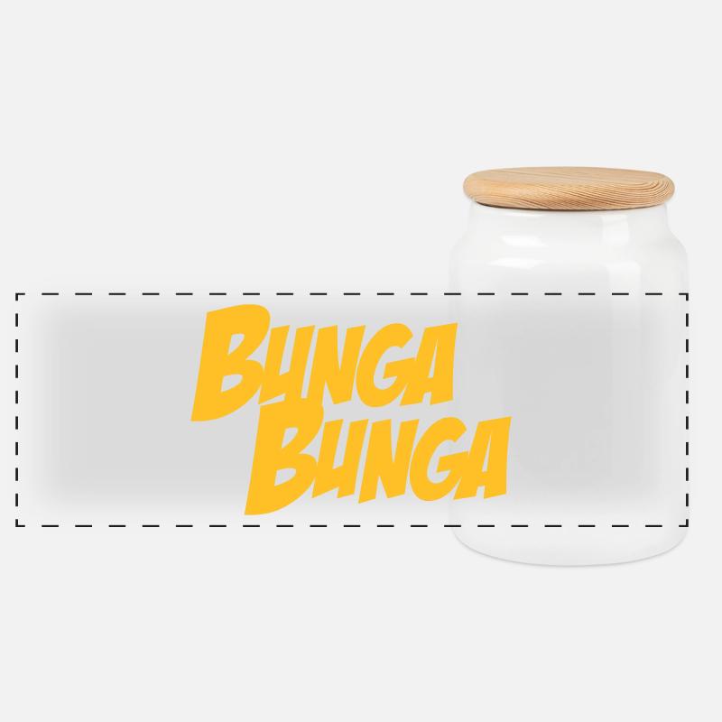 Bungabunga - Panoramic Cookie Jar with Wooden Lid - white