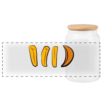Anders, Different, Aussenseiter, Pommes, Geschenk, - Panorama Keksdose mit Holzdeckel - Weiß - Vorne