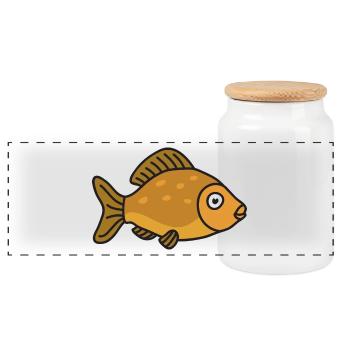 Carp fish fishing - Panoramic Cookie Jar with Wooden Lid - white - Front