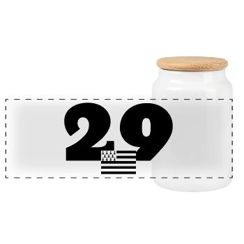 Bretagne / Breton / Bretonne / BZH / Breizh - Panoramic Cookie Jar with Wooden Lid - white - Front
