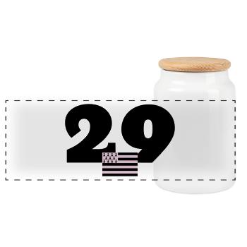 Bretagne / Breton / Bretonne / BZH / Breizh - Panoramic Cookie Jar with Wooden Lid - white - Front