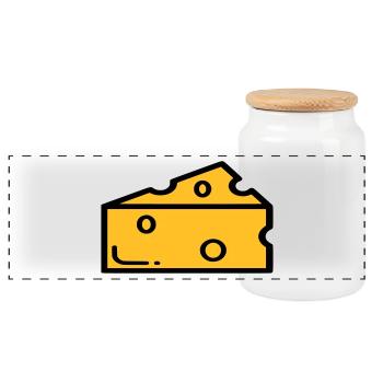 fromage - Boîte à biscuits avec couvercle en bois - blanc - Devant