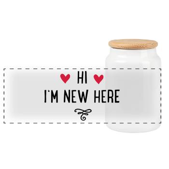 NEWHEREBABY - Panoramic Cookie Jar with Wooden Lid - white - Front