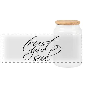 trust your soul - Panorama Keksdose mit Holzdeckel - Weiß - Vorne