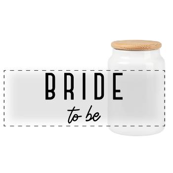 Bride To Be - Brautdusche Junggesellinnenabschied - Panorama Keksdose mit Holzdeckel - Weiß - Vorne