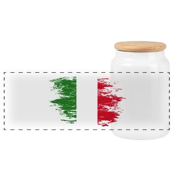 Drapeau de l’Italie utilisé - Boîte à biscuits avec couvercle en bois - blanc - Devant