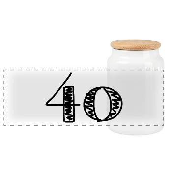 40. 40 ANS. 40e ANNIVERSAIRE. ANNIVERSAIRE 40 ANS. - Boîte à biscuits avec couvercle en bois - blanc - Devant
