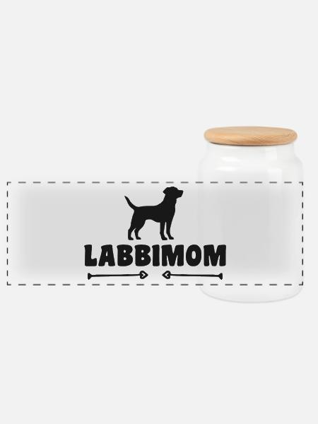 Labrador - Panorama Keksdose mit Holzdeckel - Weiß