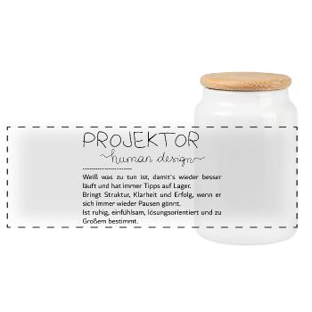 Tu es un projecteur - Boîte à biscuits avec couvercle en bois - blanc - Devant