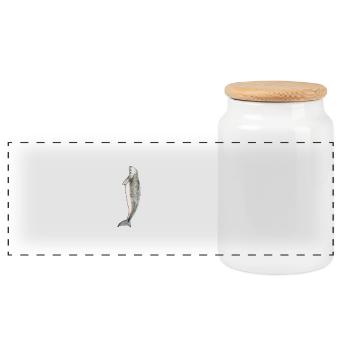 Dugong - Seekuh - Seekuh. vache marine - Panorama Keksdose mit Holzdeckel - Weiß - Vorne
