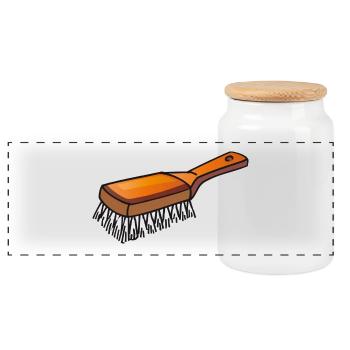 Brosh | Pinceau | Brosse à cheveux - Boîte à biscuits avec couvercle en bois - blanc - Devant